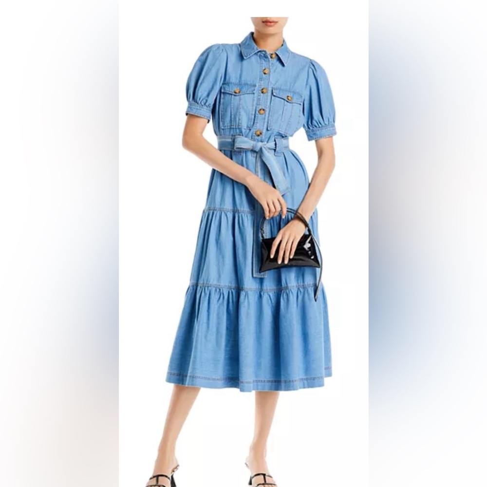 Derek Lam Light Blue Denim Shirt Dress - Picture 1 of 9